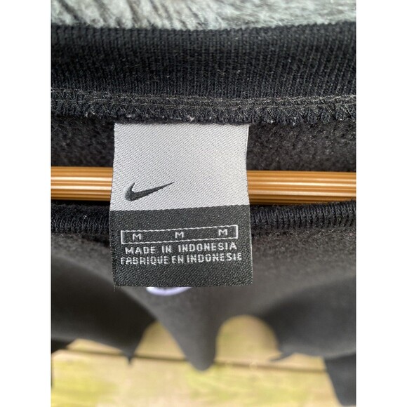 VTG 90s Y2K Nike Sweatshirt M Black Gray Terry Crewneck Center Swoosh Silver Tag - Picture 16 of 16